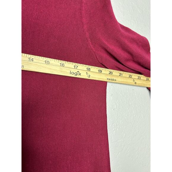 Eileen Fisher Raspberry Red Tunic Length Silk Blend Sweater Office Casual Medium - Picture 5 of 7